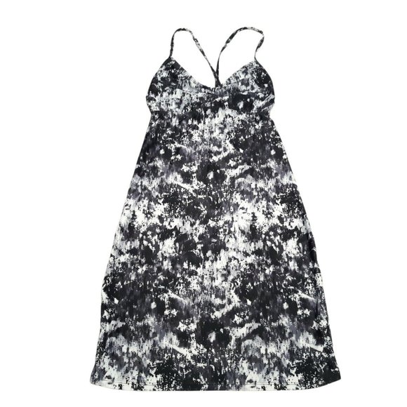 Athleta Swim Dress Womens XXS Black Zumma Paint Splatter Adjustable - Picture 1 of 12